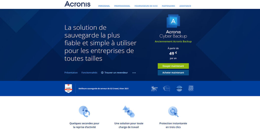 Acronis - Sauvegardez vos Données